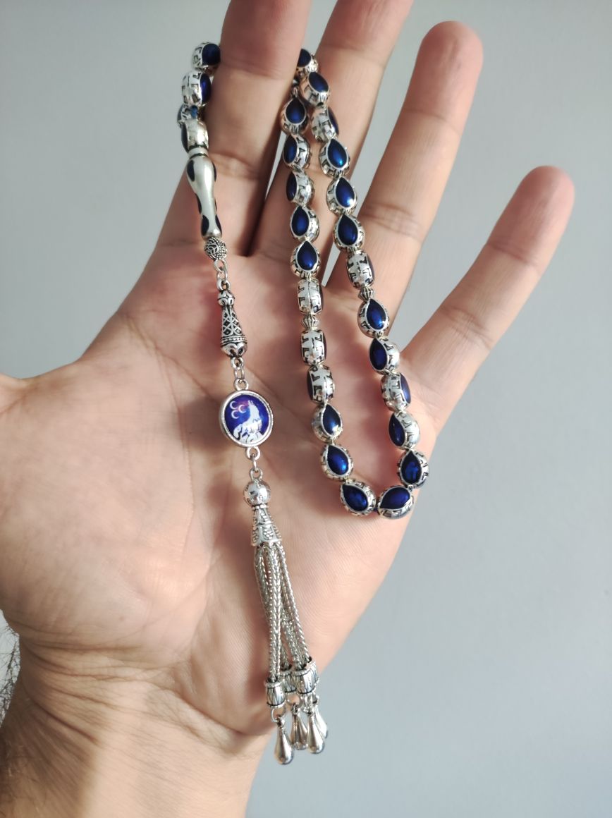 Üst Düzey Gümüş Kaplama Kurt Püsküllü — görsel 4/6