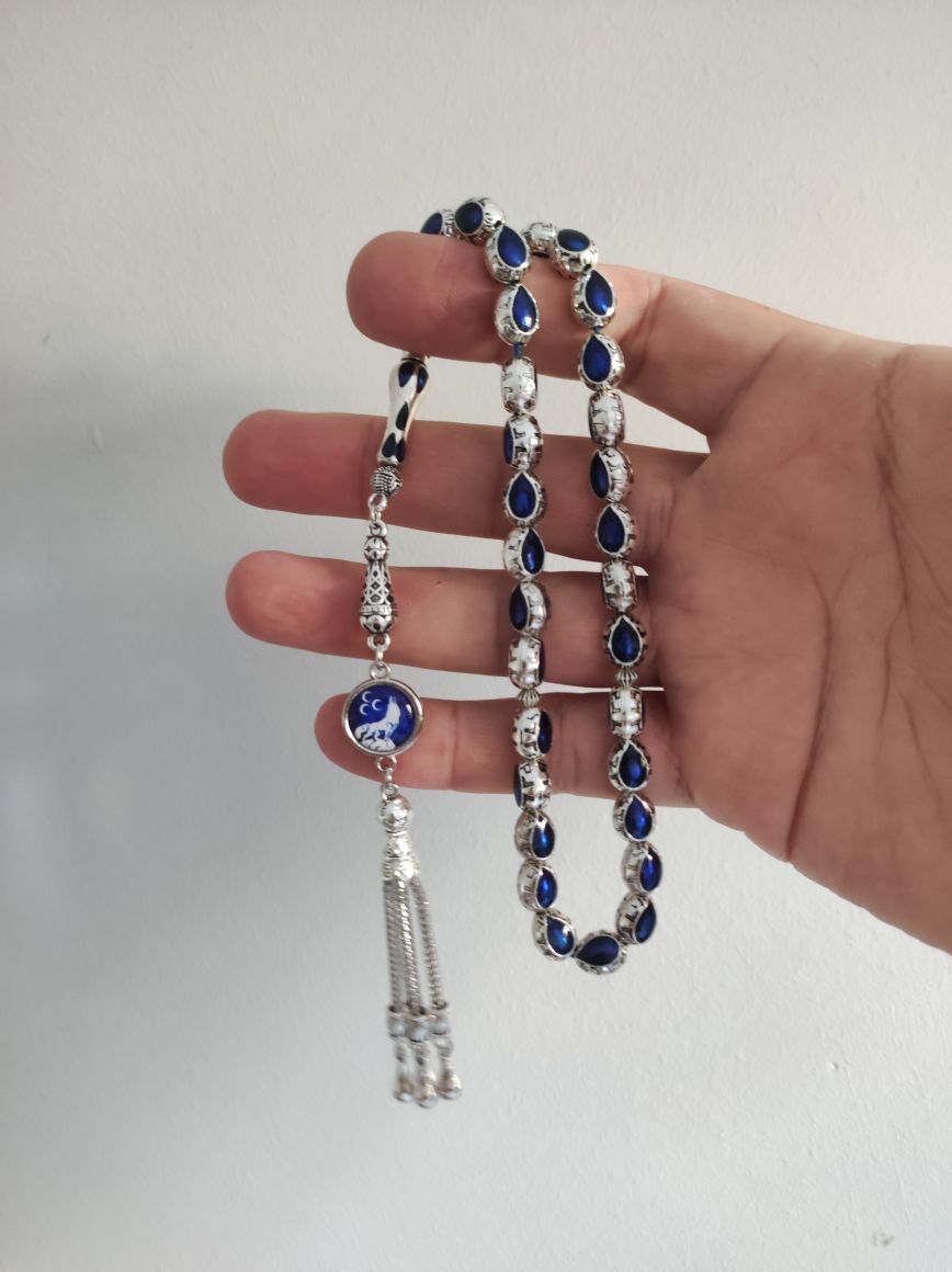 Üst Düzey Gümüş Kaplama Kurt Püsküllü — görsel 3/6