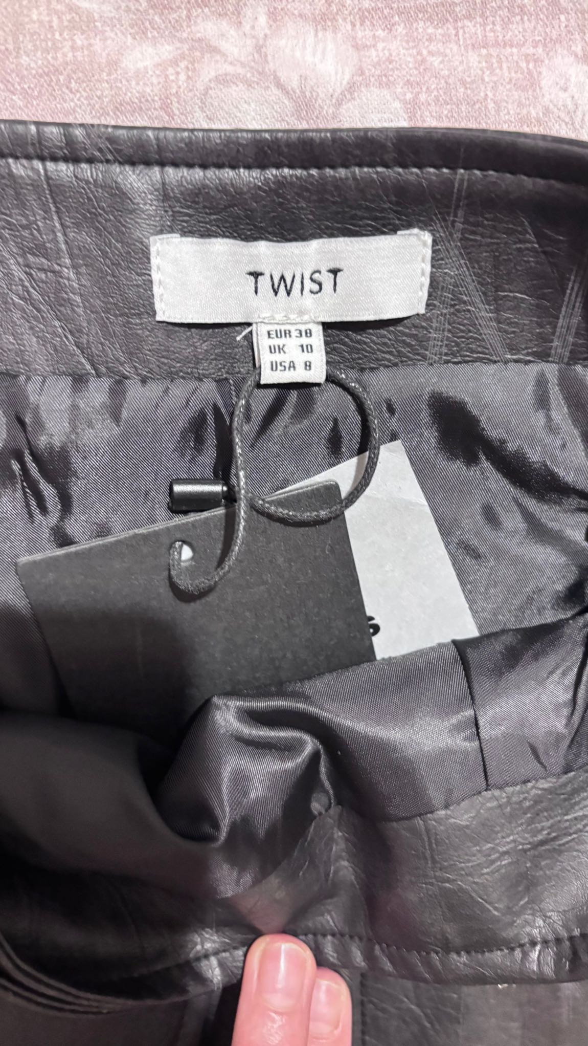 TWİST Siyah Deri Mini Etek — görsel 4/8