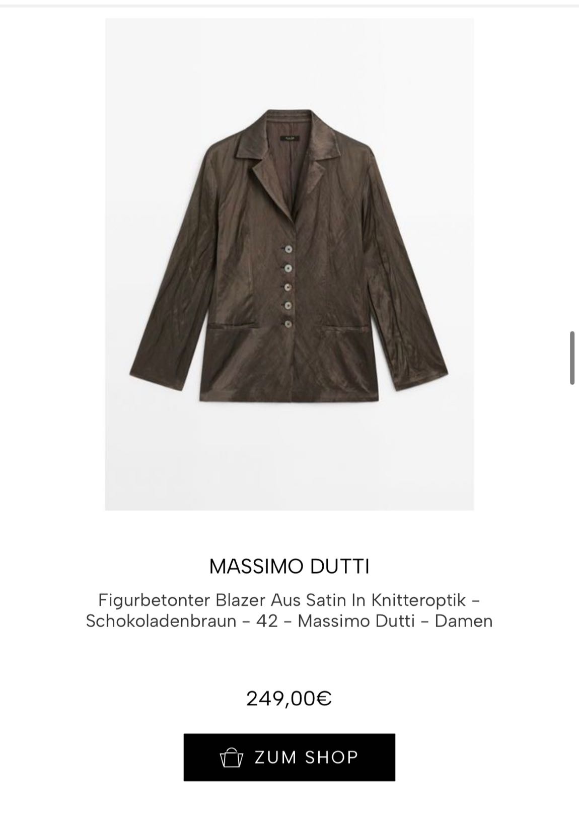 Massimo Dutti Satin Blazer Takım — görsel 2/14