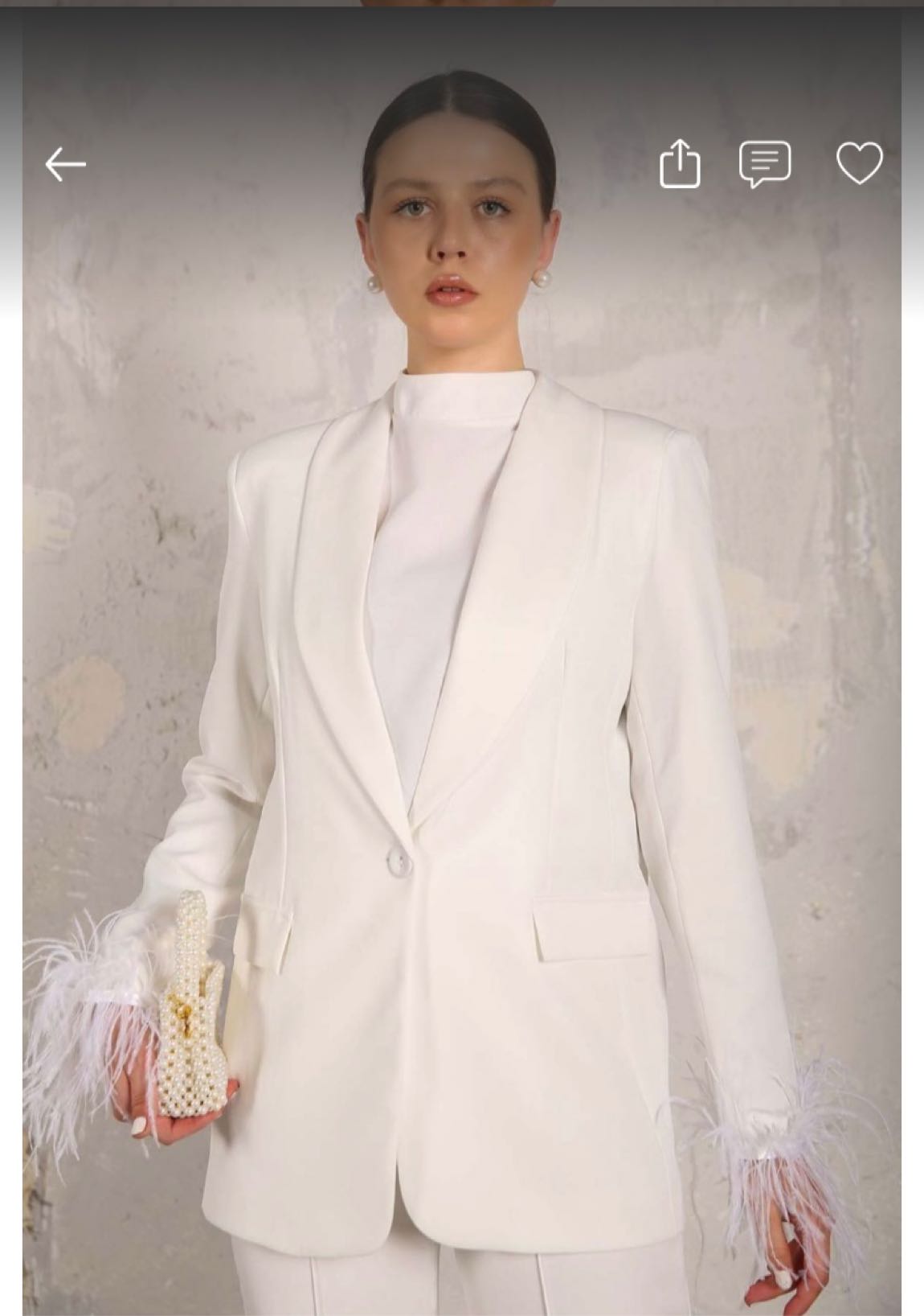 Tüylü Blazer Ceket ve Pantolon Takım — görsel 2/9