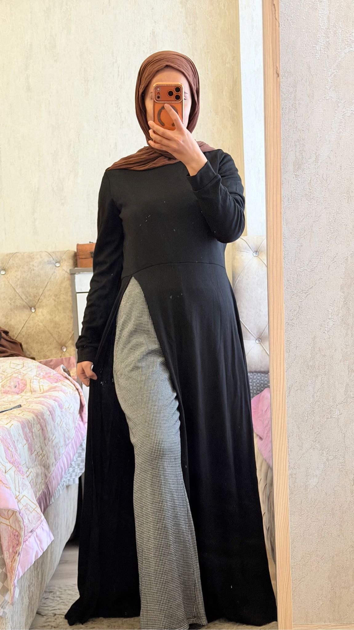 Siyah Uzun Elbise ve Pantolon Takımı — görsel 3/7