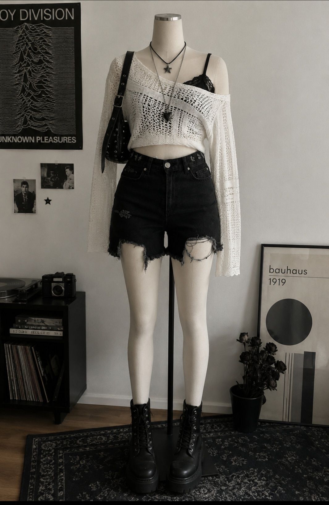 Gotik Siyah Şort — görsel 1/1