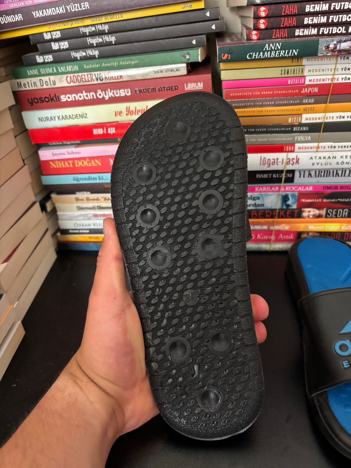 Adidas Siyah Mavi Terlik 38 Numara — görsel 5/5