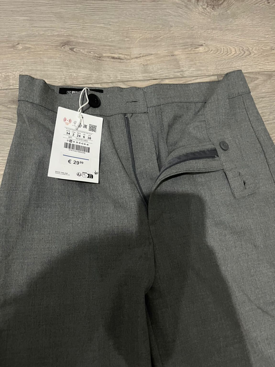 Pull & Bear gri kumaş pantolon 34 beden — görsel 5/6