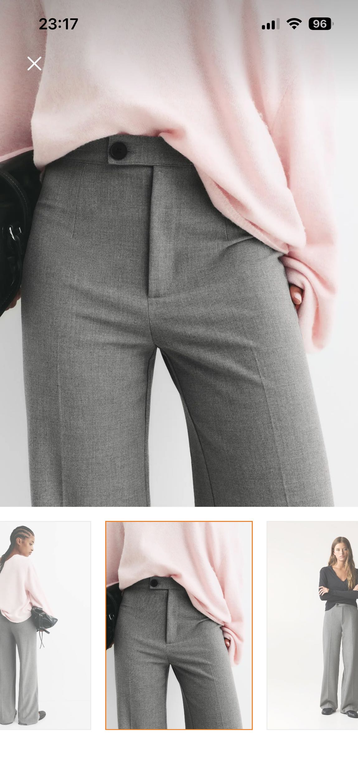 Pull & Bear gri kumaş pantolon 34 beden — görsel 2/6