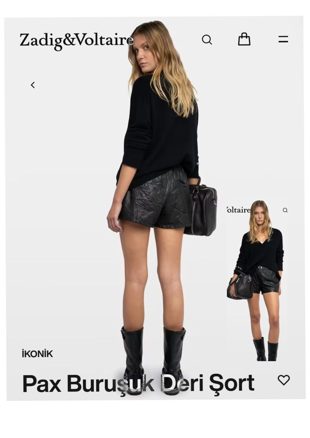 Zadig & Voltaire Buruşuk Deri Şort — görsel 5/20