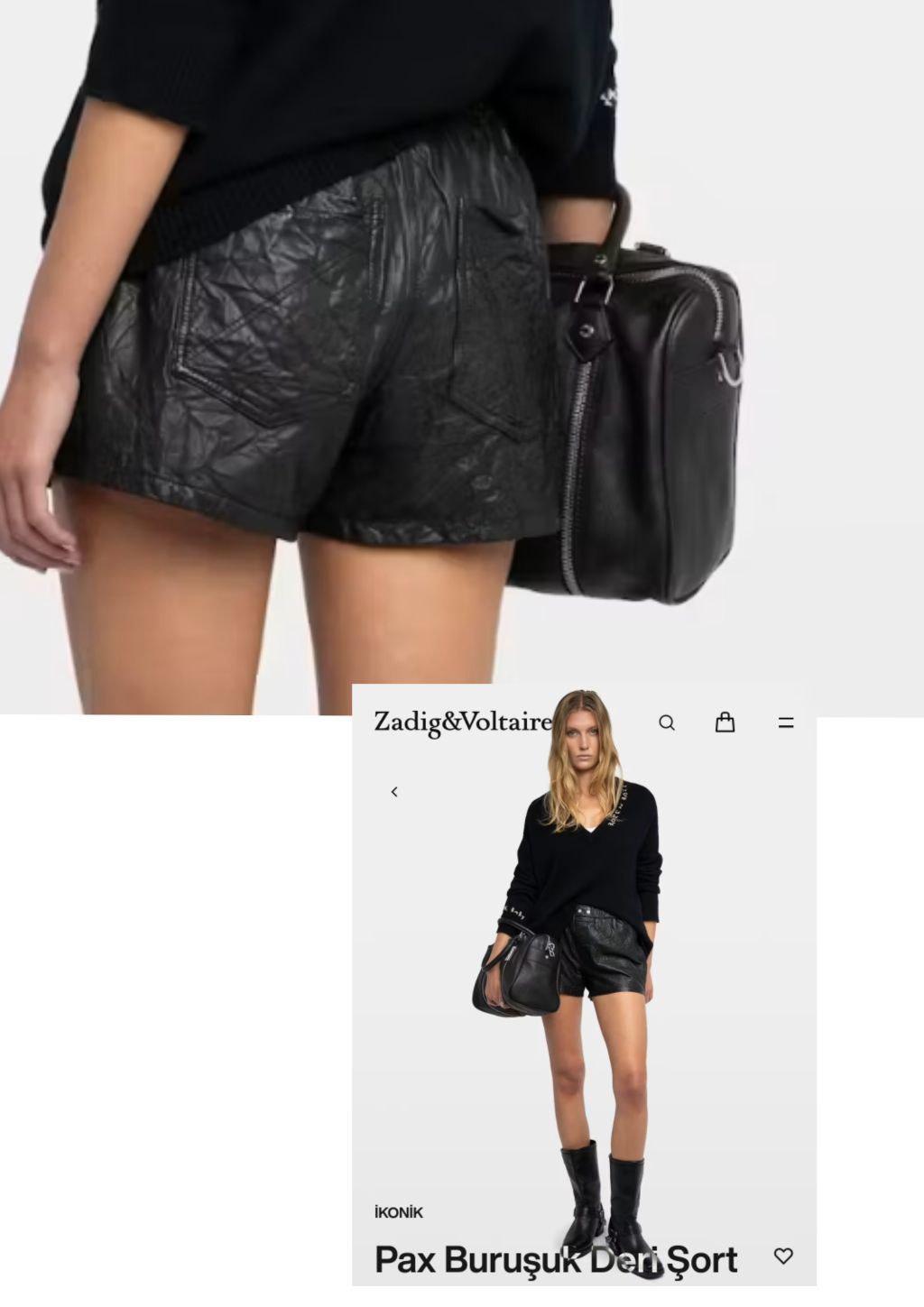 Zadig & Voltaire Buruşuk Deri Şort — görsel 6/20