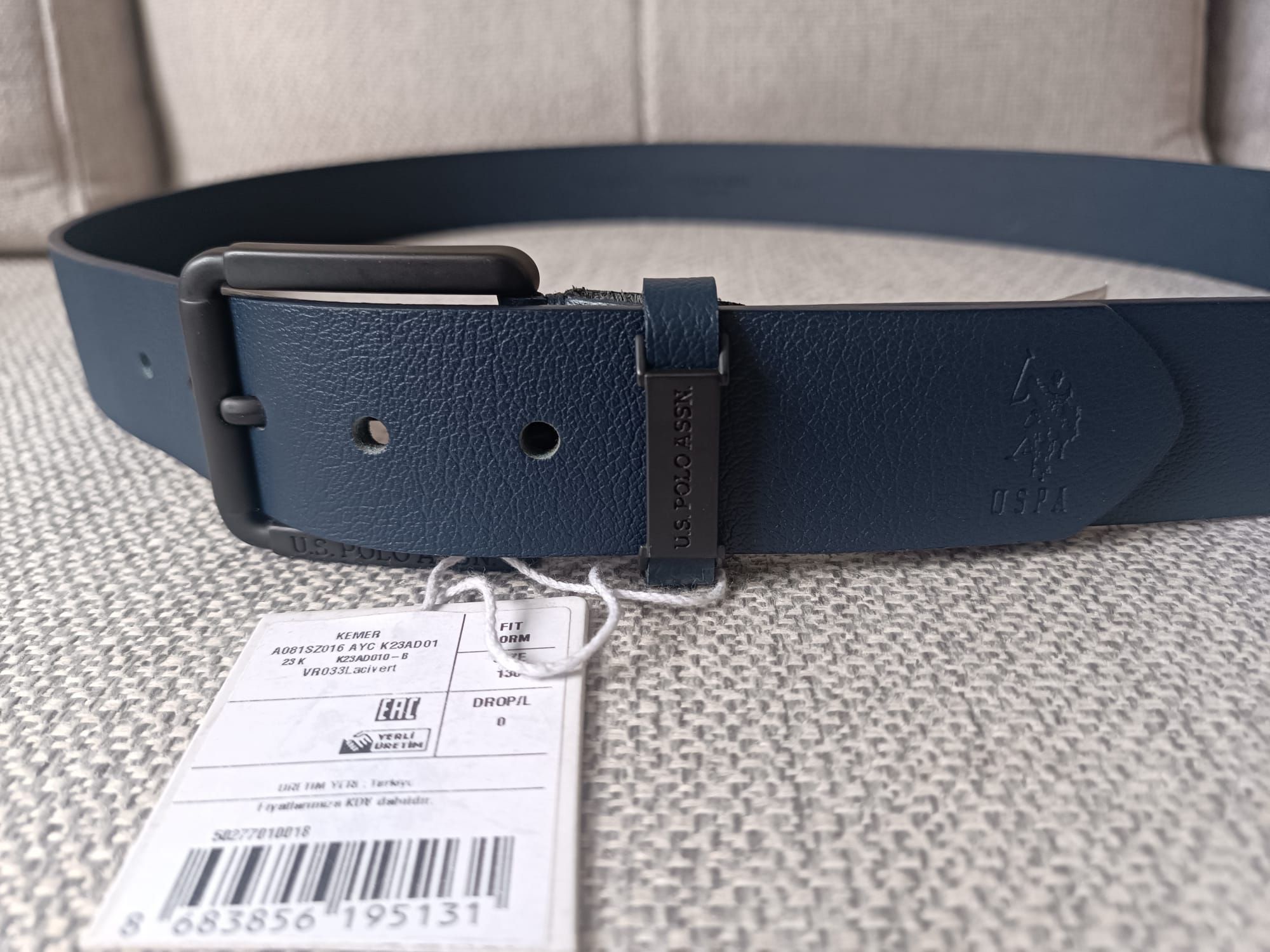 U.S. Polo Assn. %100 Deri Lacivert Kemer — görsel 2/7