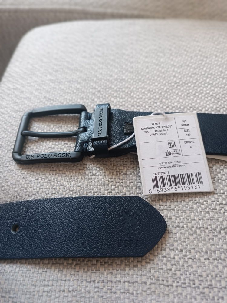 U.S. Polo Assn. %100 Deri Lacivert Kemer — görsel 6/7