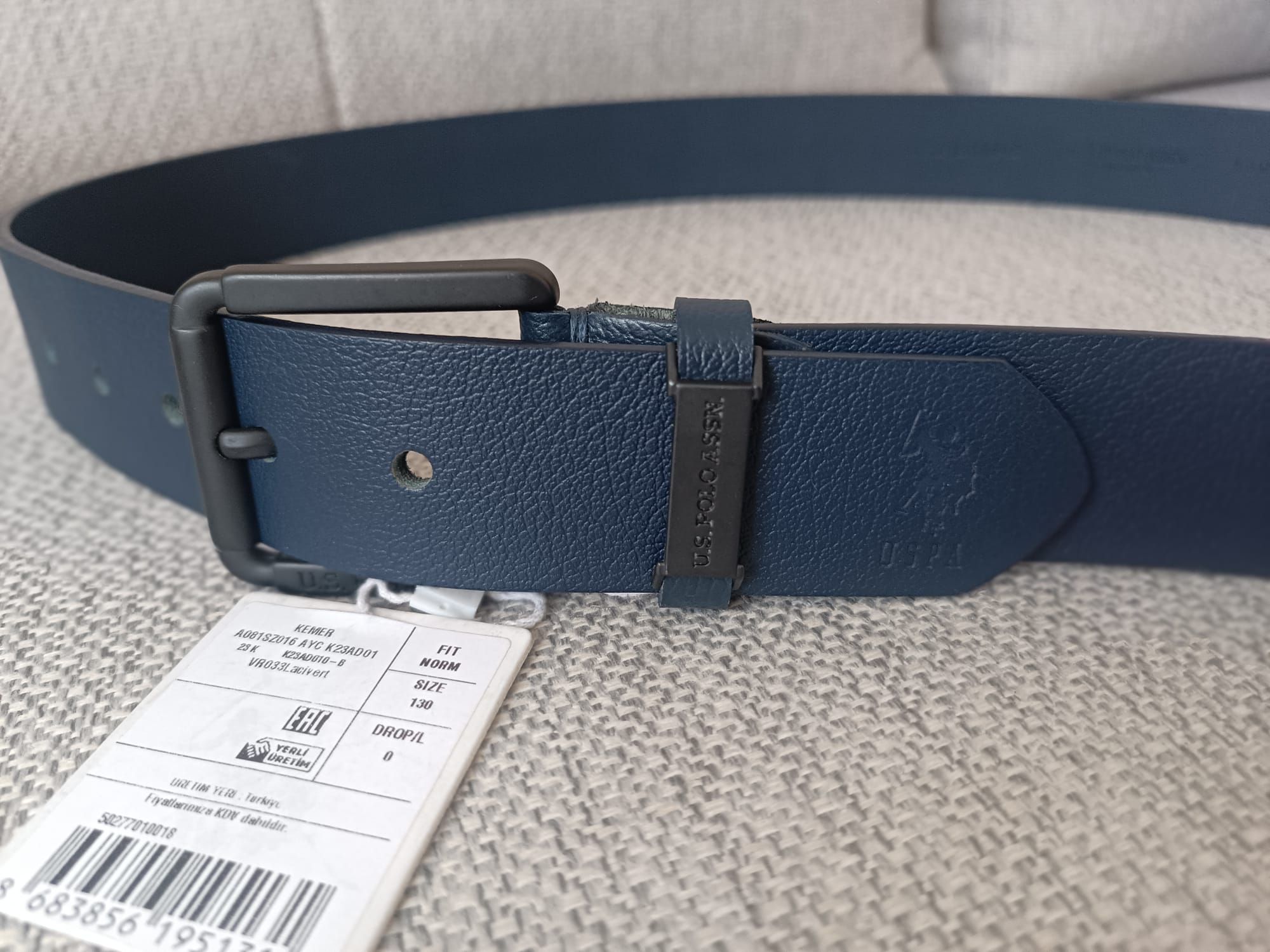 U.S. Polo Assn. %100 Deri Lacivert Kemer — görsel 3/7