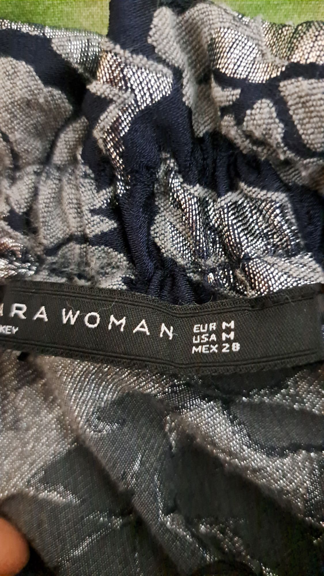 Zara Koyu Lacivert -M- Desenli Mini Etek — görsel 2/6