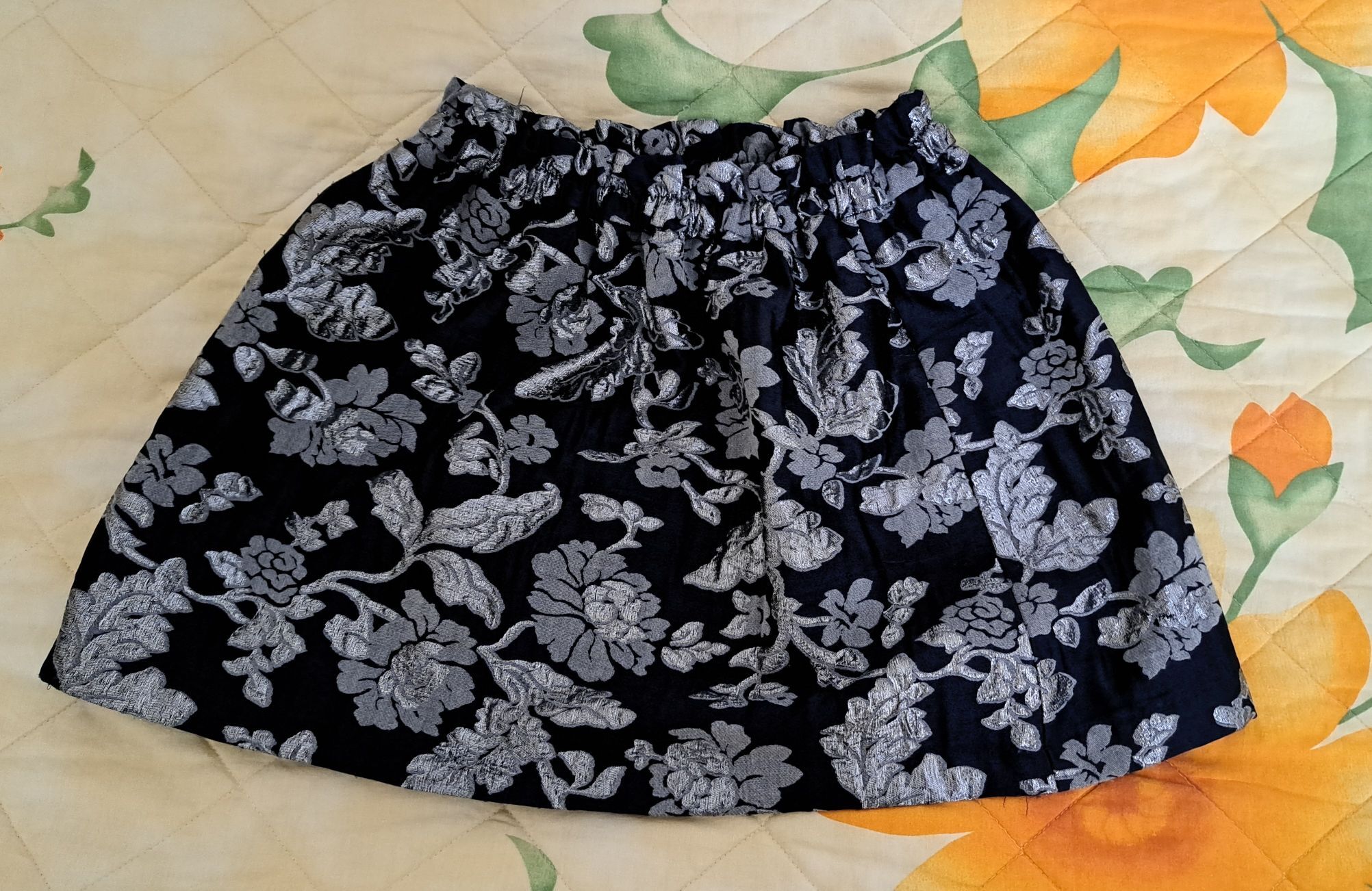 Zara Koyu Lacivert -M- Desenli Mini Etek — görsel 4/6