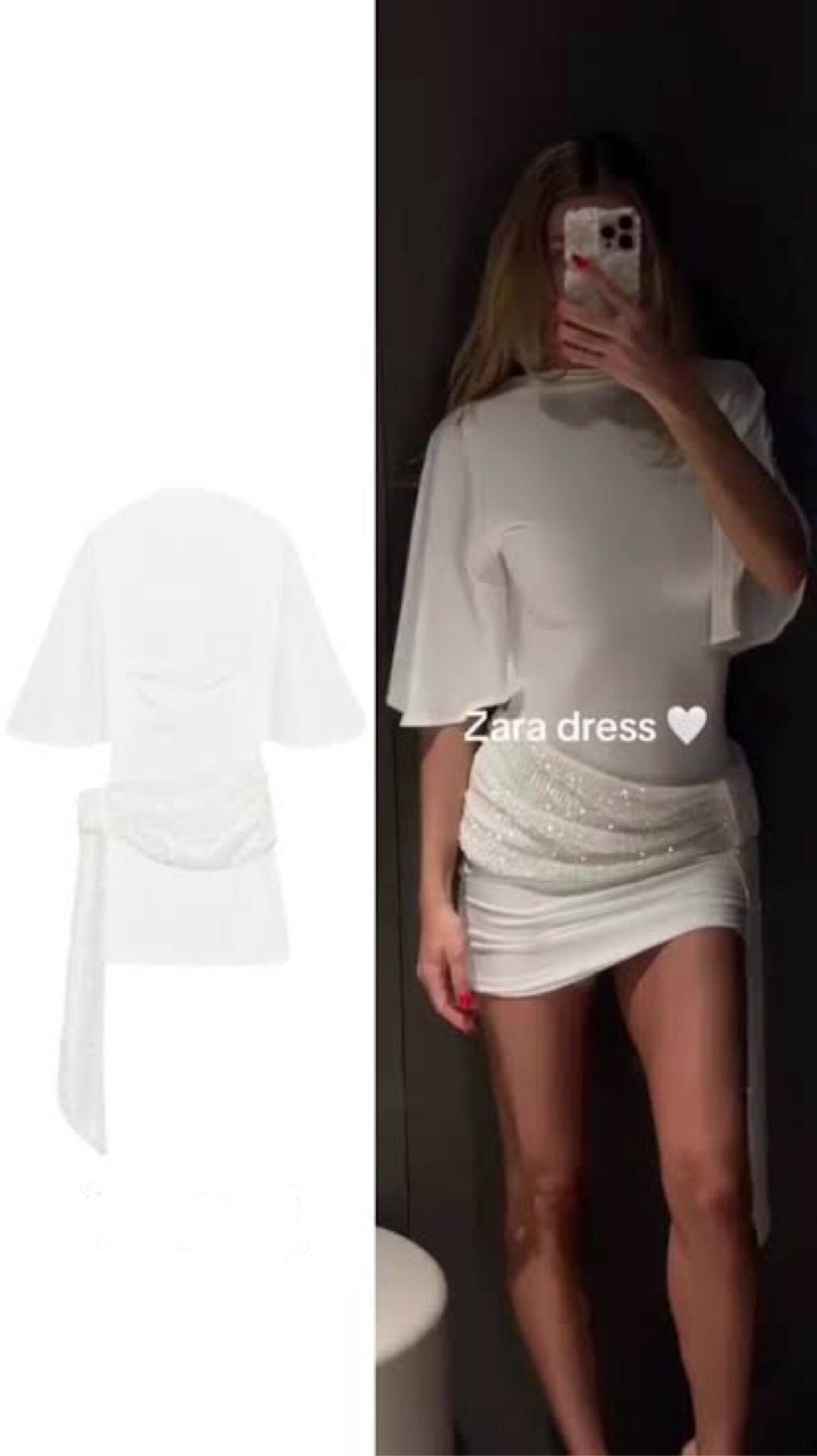 Zara Kontrast Pullu Kuşaklı Mini Elbise — görsel 7/7