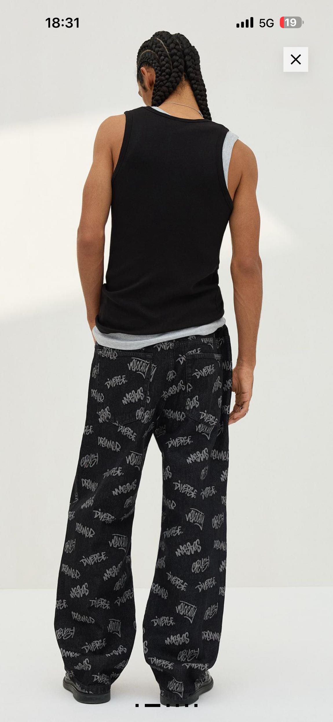 Bershka Desenli Erkek Kot Pantolon — görsel 2/5