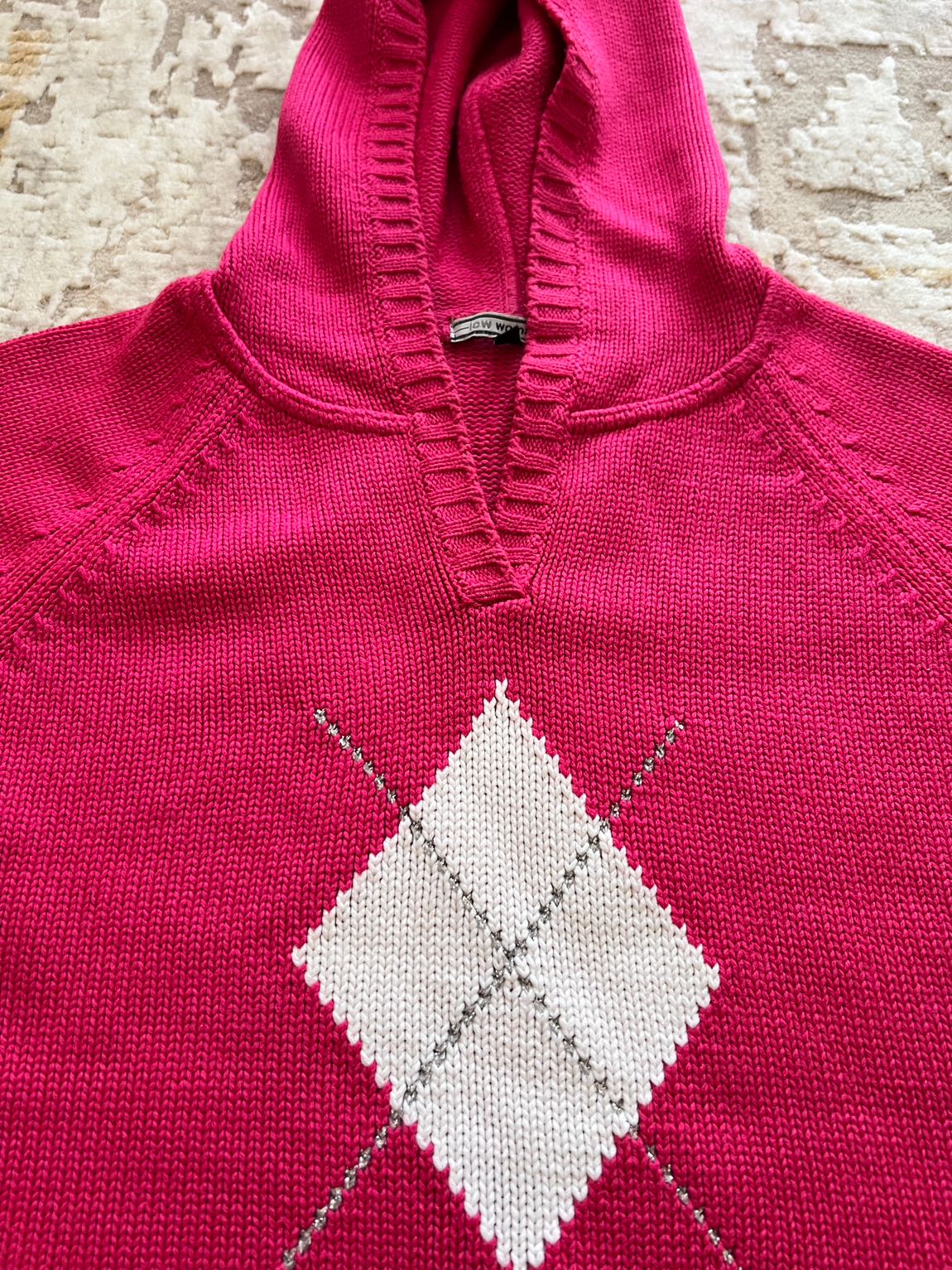 Pembe Baklava Argyle Desenli Sweatshirt — görsel 2/5