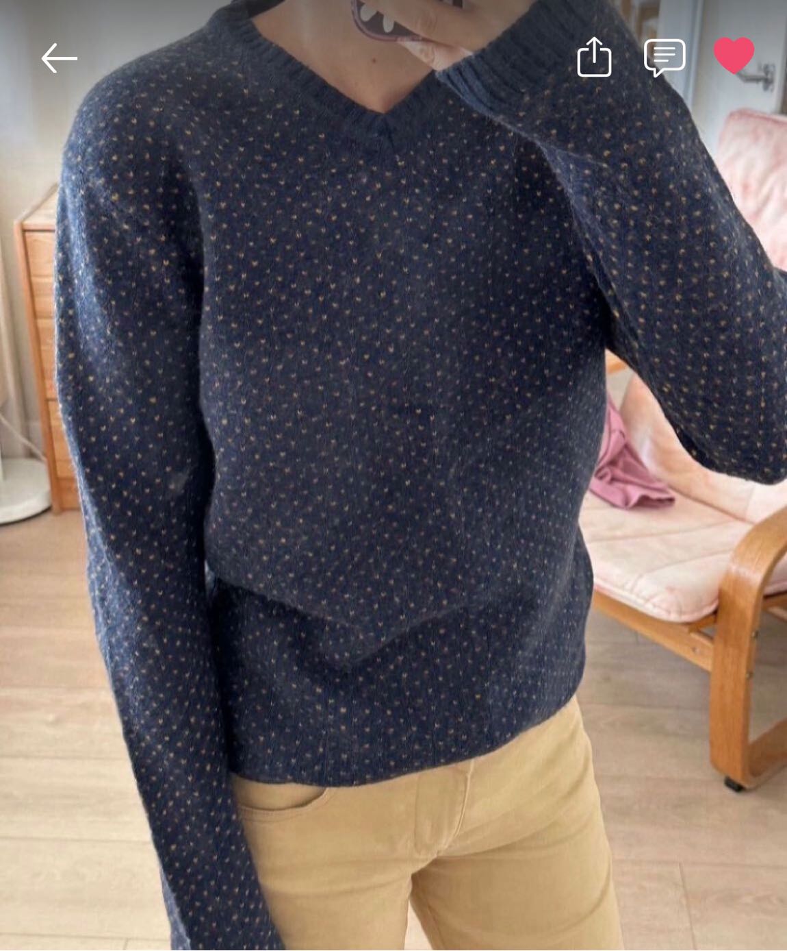 Mango Lacivert Desenli Kazak — görsel 2/4