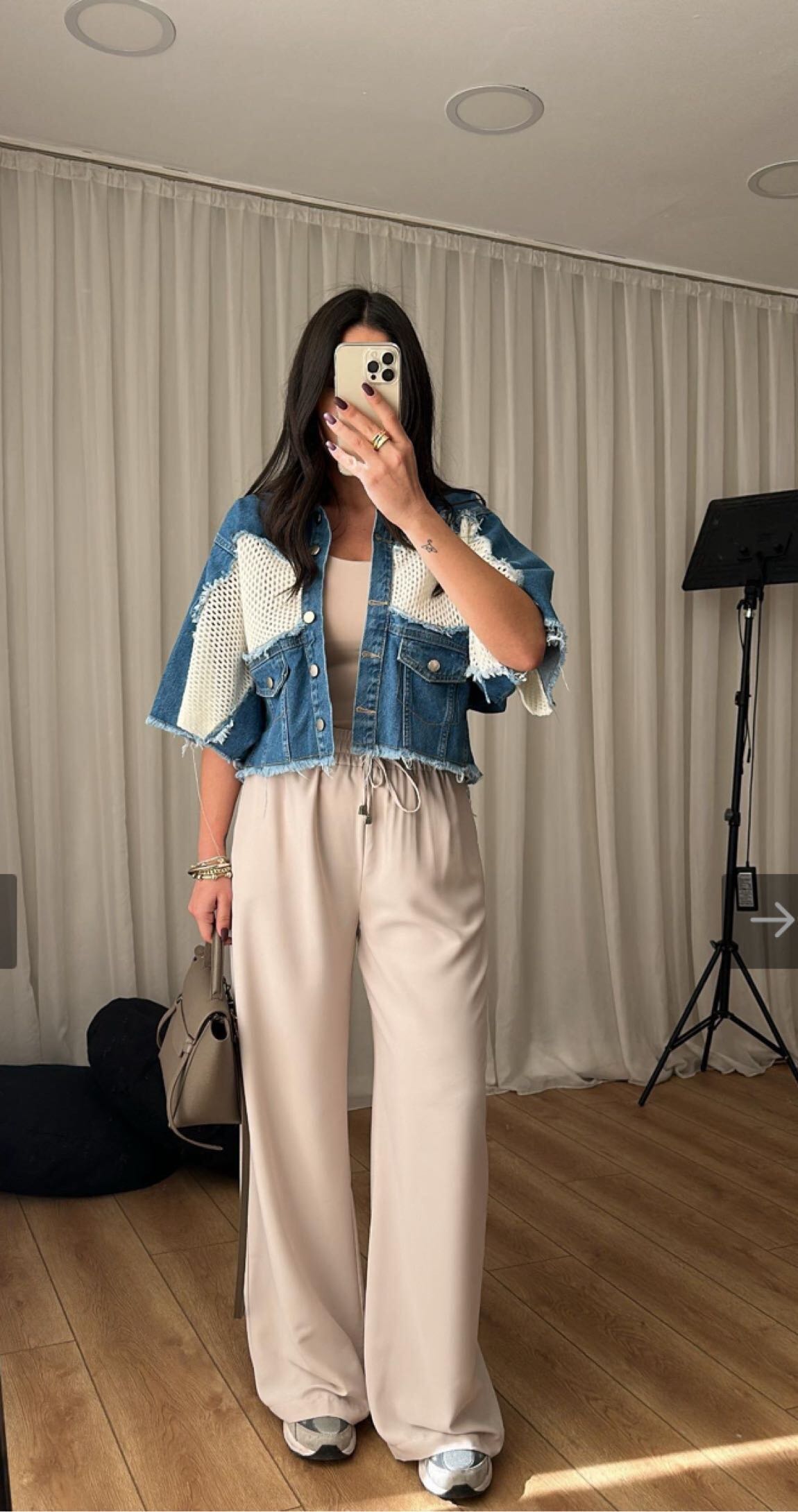 Triko detaylı denim ceket — görsel 4/4