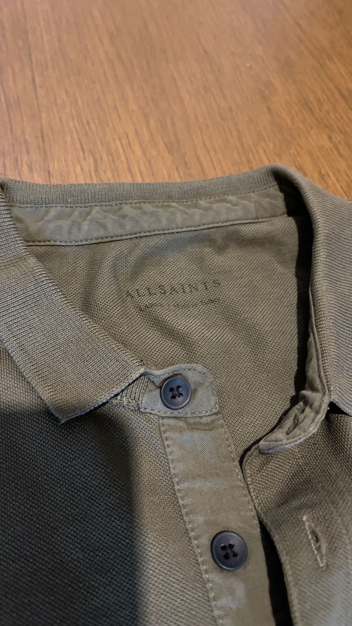 All Saints Haki Polo Yaka T-Shirt — görsel 3/3