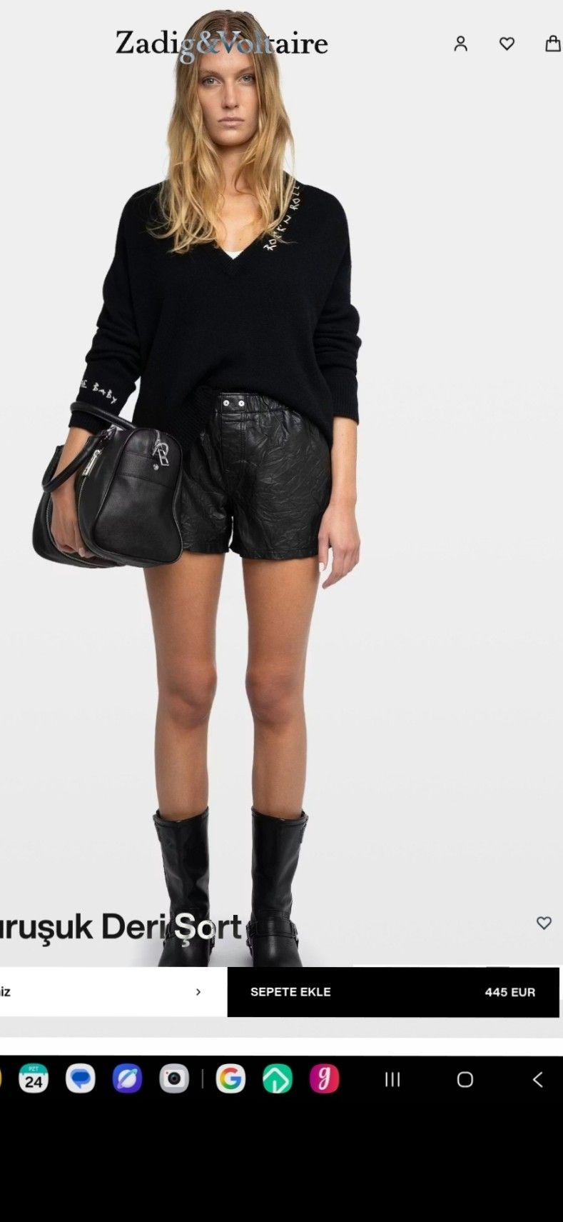 Zadig & Voltaire Buruşuk Deri Şort — görsel 2/20