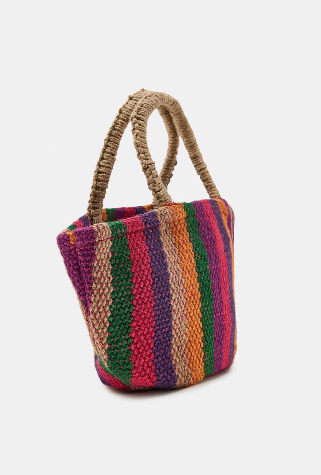 Zara Çizgili El Çantası — görsel 6/8