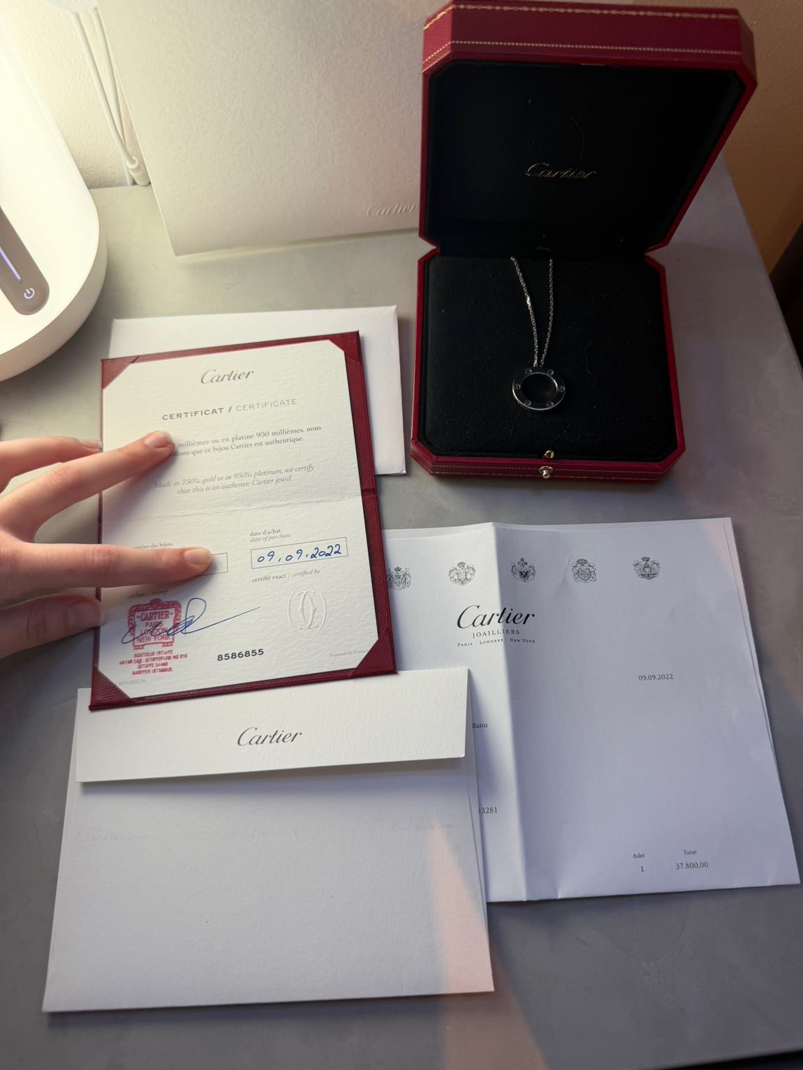 Cartier Love Kolye Beyaz Altın Orjinal — görsel 6/7