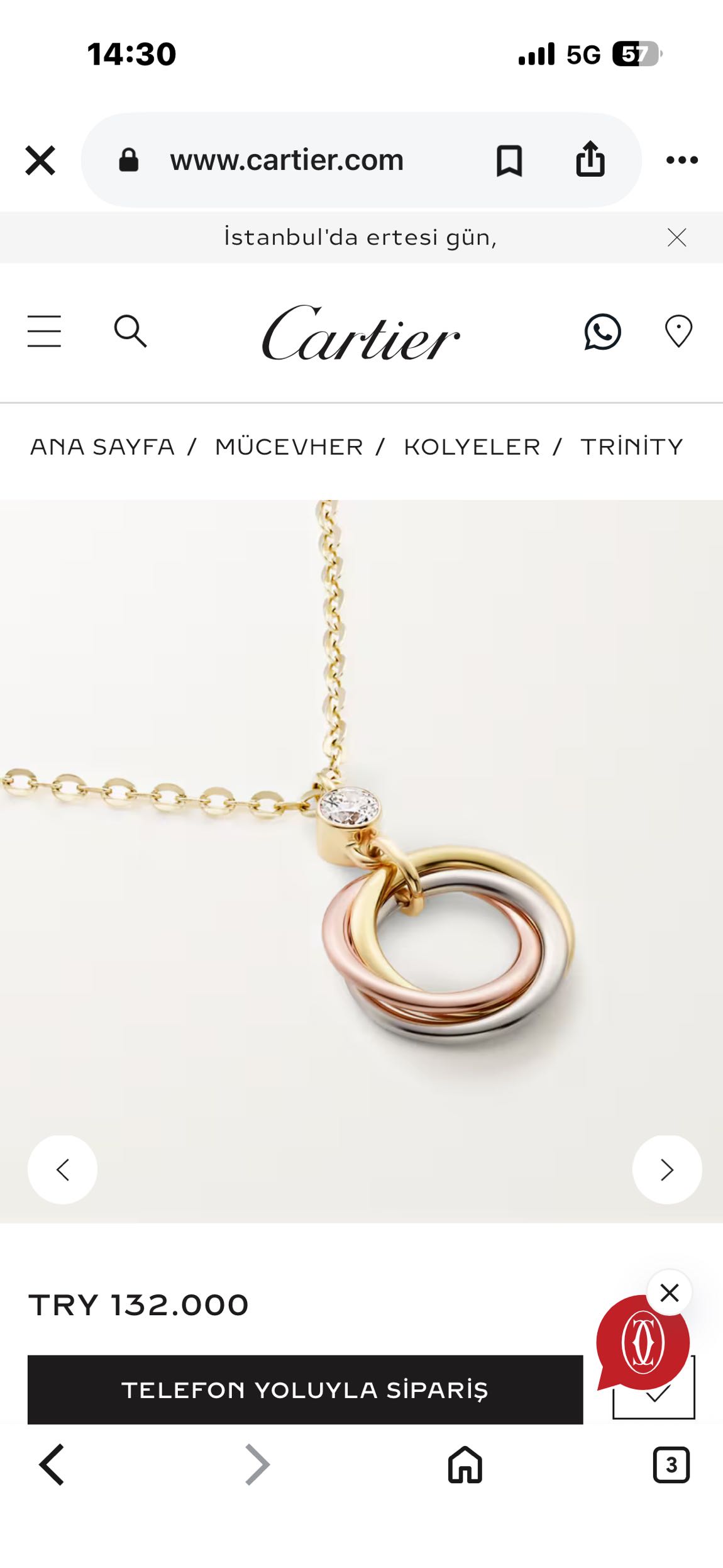 Cartier Trinity Kolye — görsel 8/11