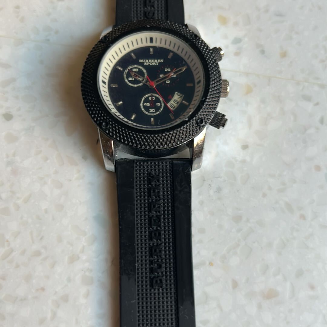 Burberry markaSiyah Spor Kronograf Saat — görsel 3/6