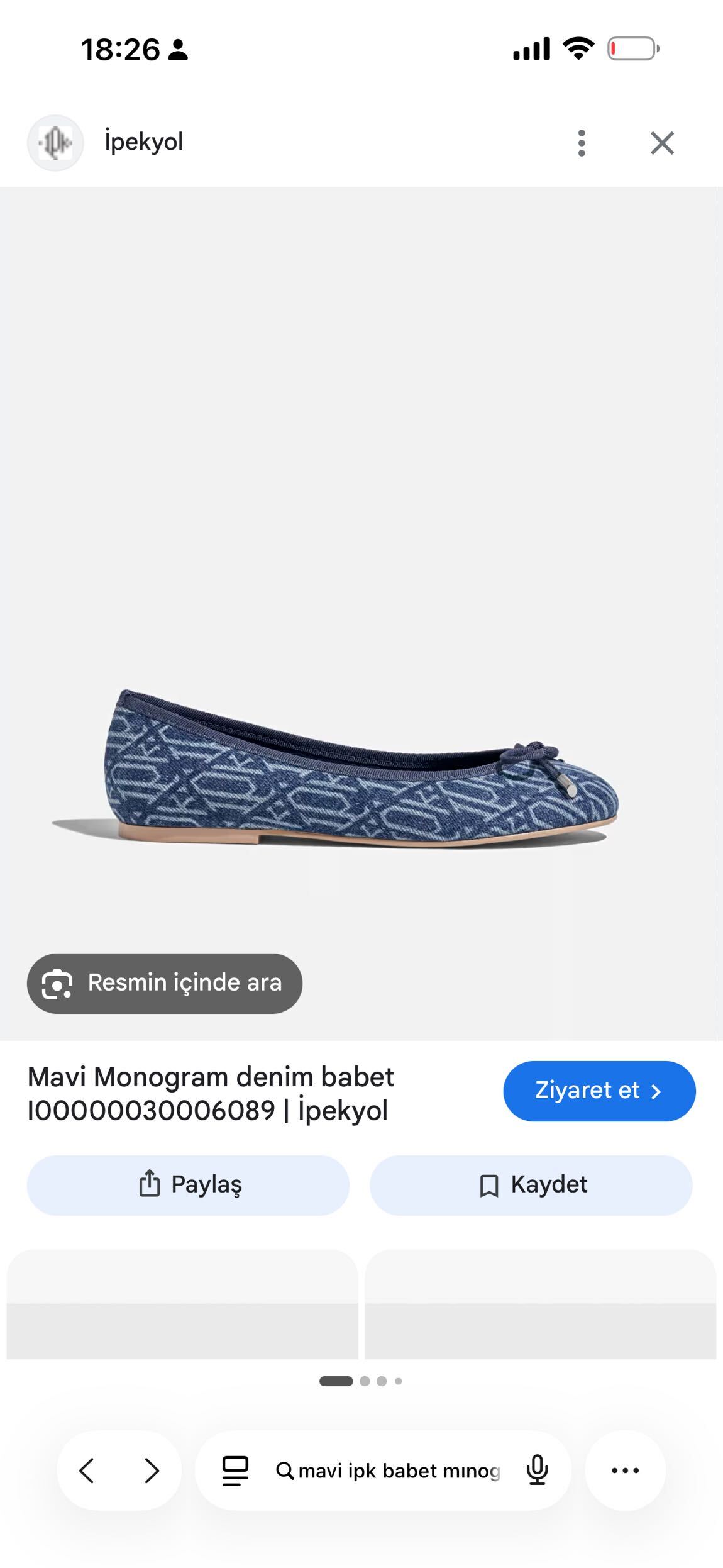İpekyol Monogram Desenli Babet — görsel 2/2