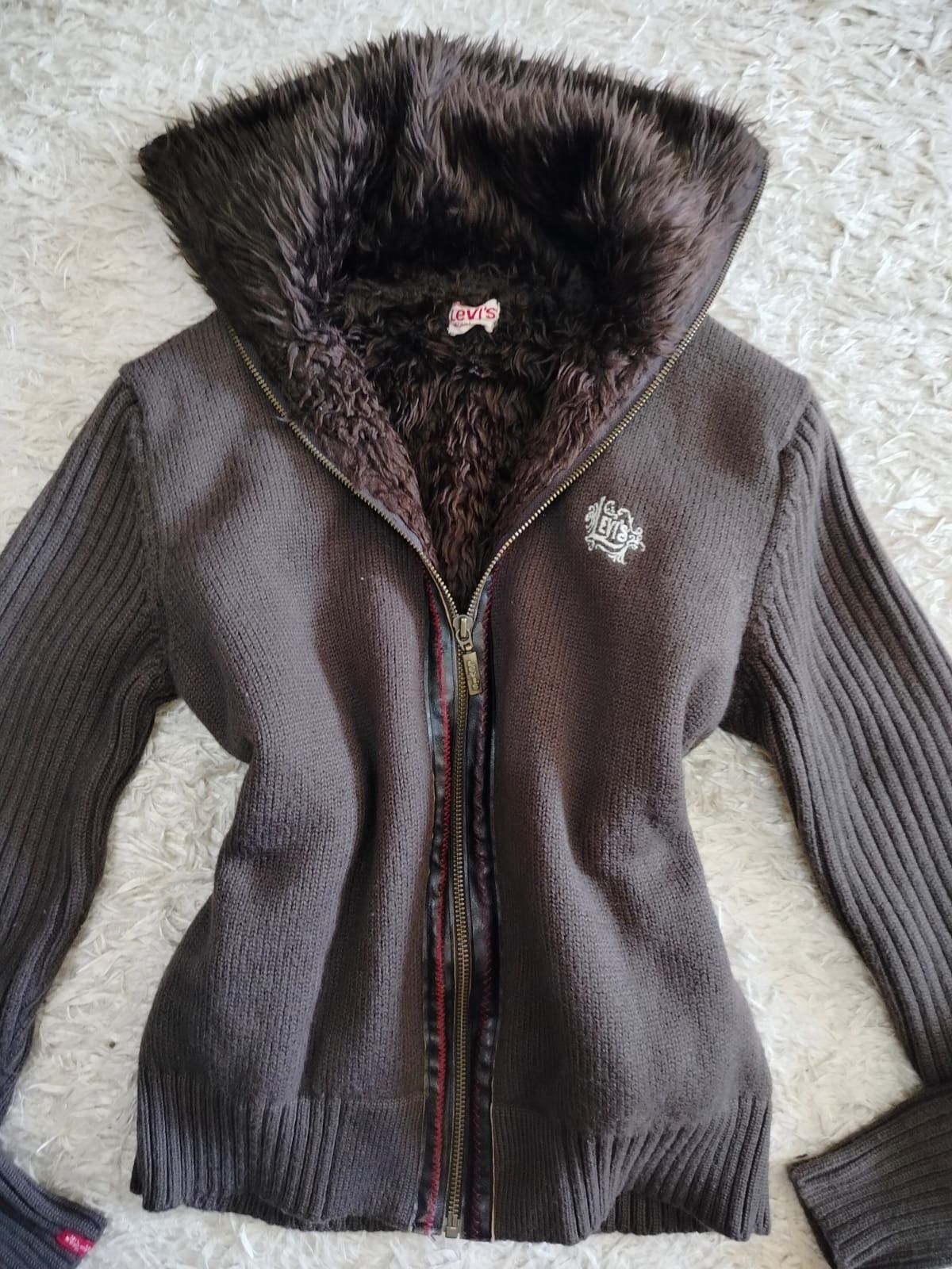 Fur Levi's Dik Yaka Bella Swan Y2K Ceket — görsel 3/10