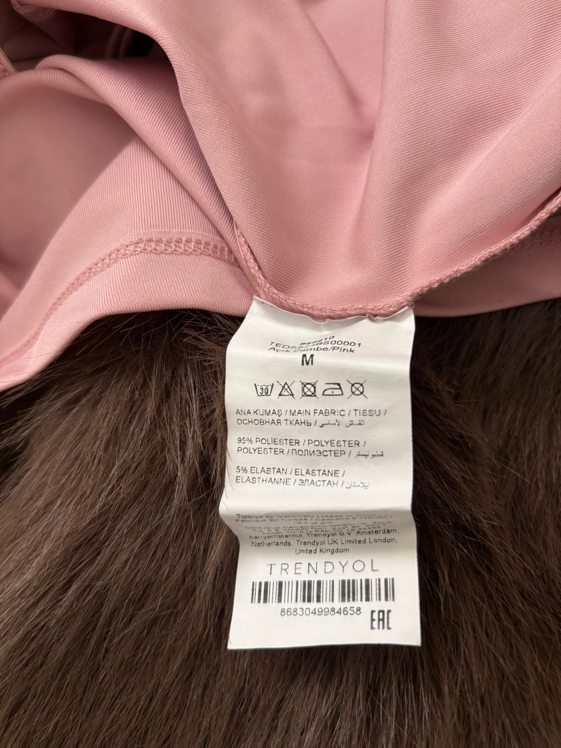 Açık pembe fitted örme büstiyer — görsel 3/5