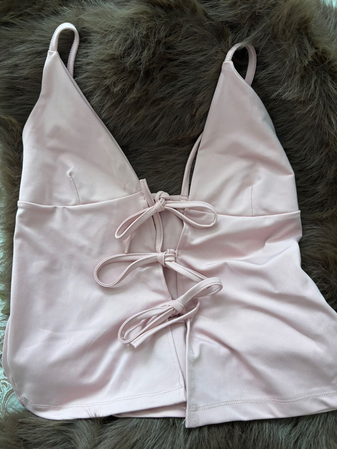 Açık pembe fitted örme büstiyer — görsel 2/5