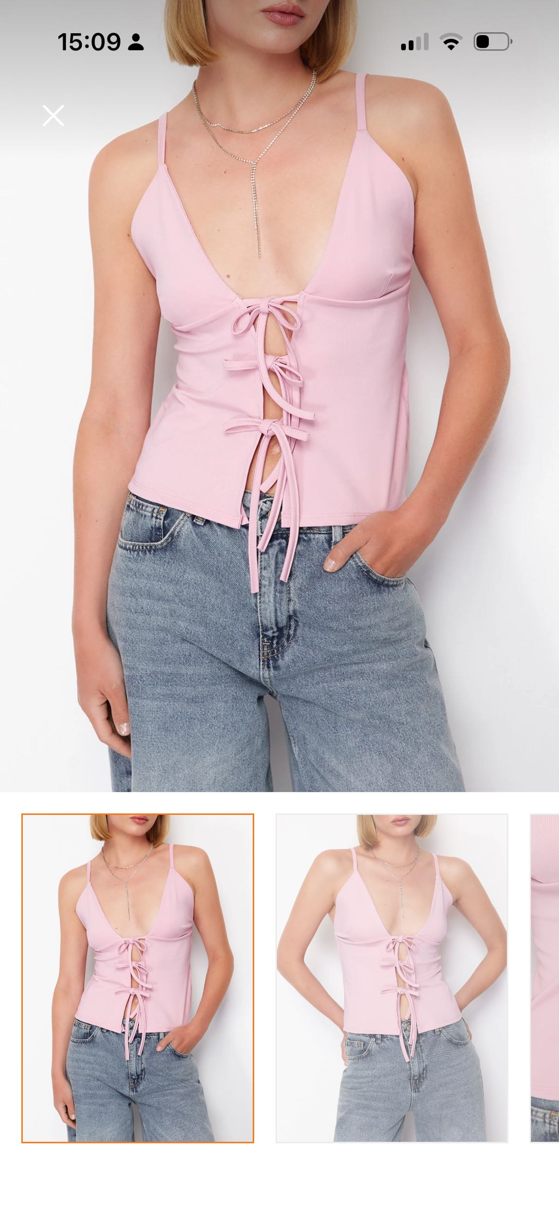 Açık pembe fitted örme büstiyer — görsel 4/5