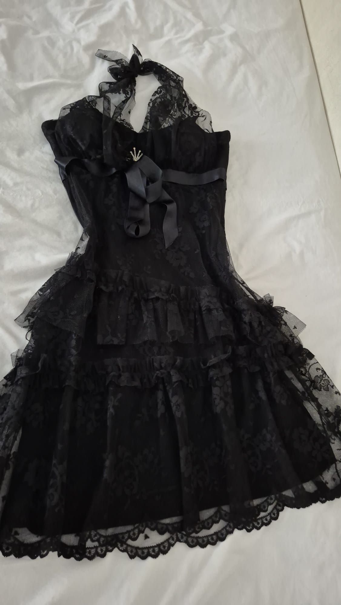 y2k Gotik Lace Detaleid Coquette Mini — görsel 6/7
