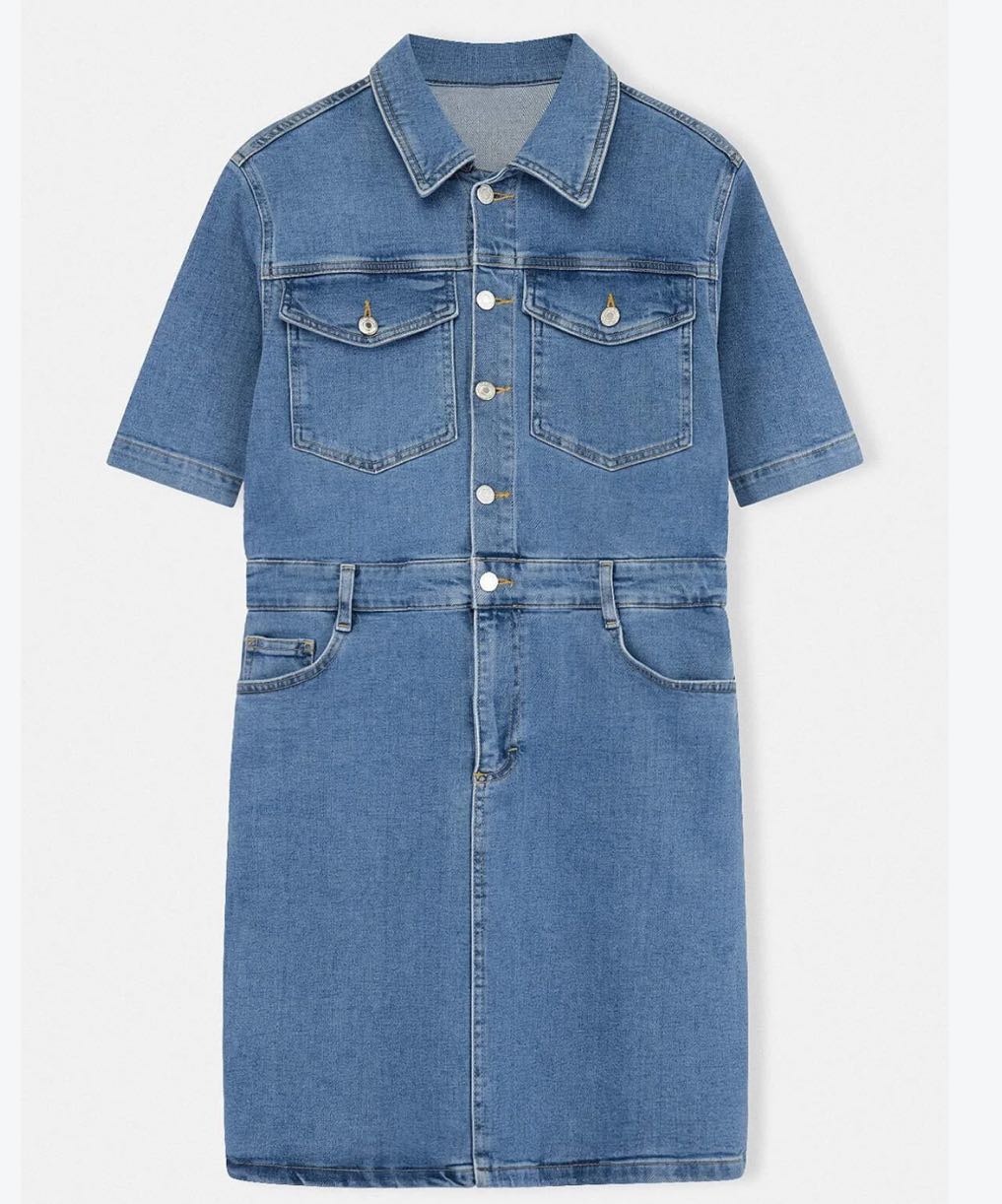 Mavi Kot denim kısa Elbise — görsel 2/4