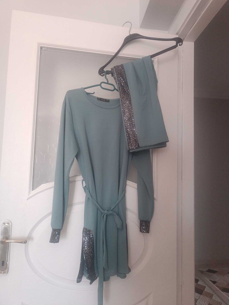 Mavi Payetli Detaylı Tunik — görsel 6/10