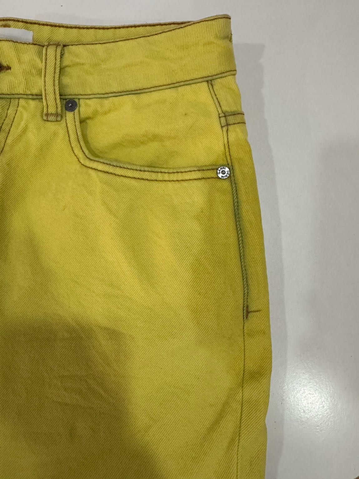 GANNI Swigy Sarı Jean Pantolon — görsel 9/13