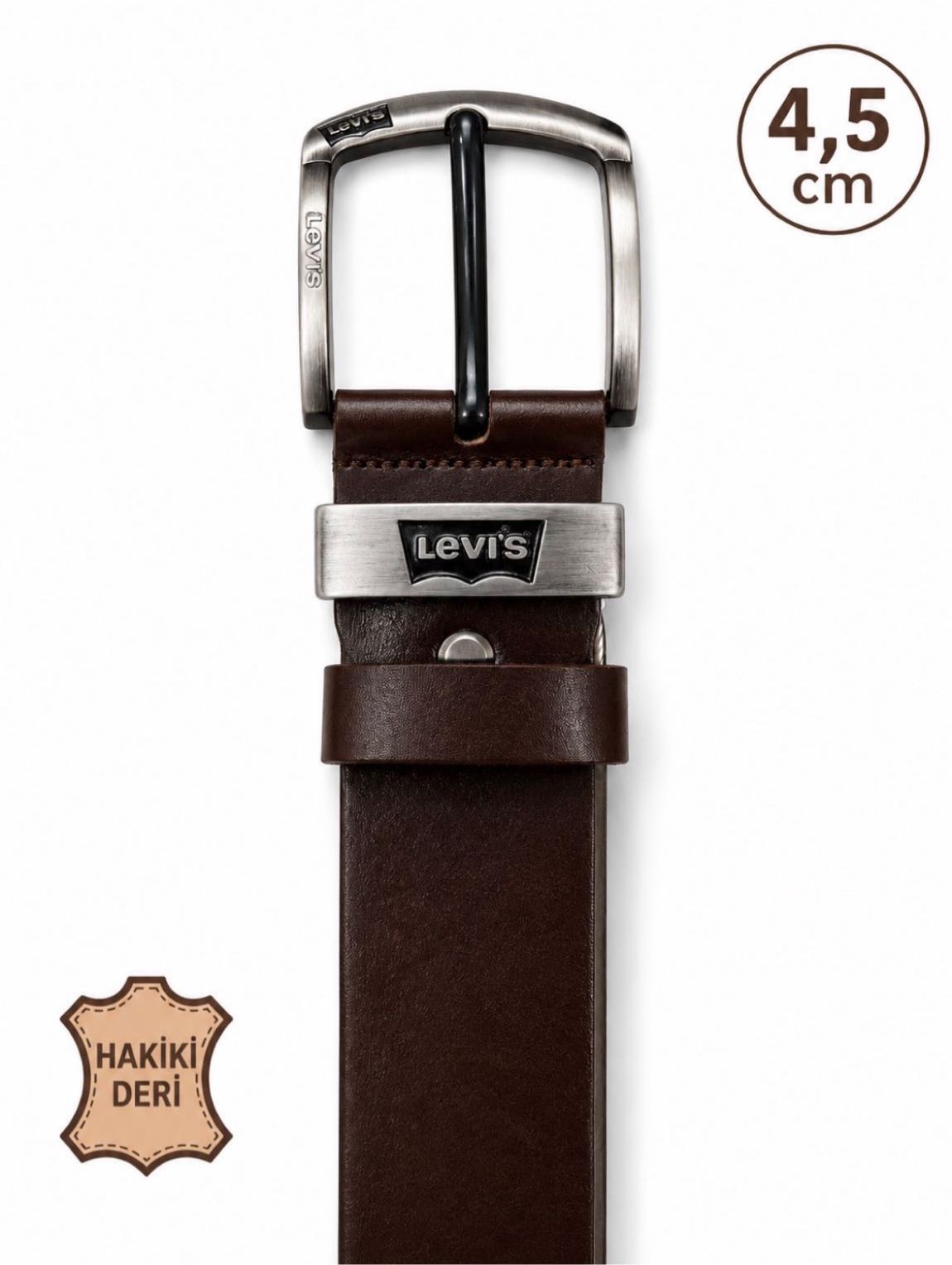 Levi's Kahverengi Deri Kemer 4,5 cm — görsel 10/10