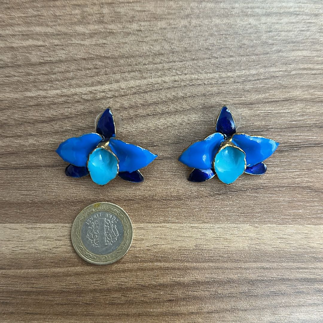 Mineli çiçek küpe — görsel 7/7