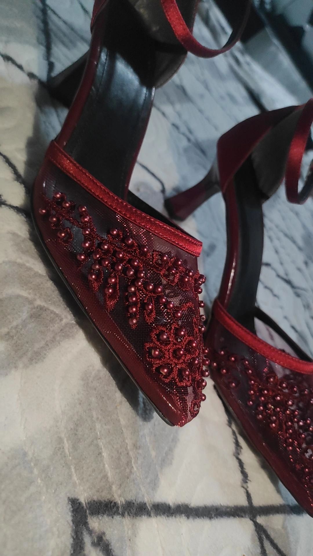 Zara Bordo Abiye Ayakkabı — görsel 2/3