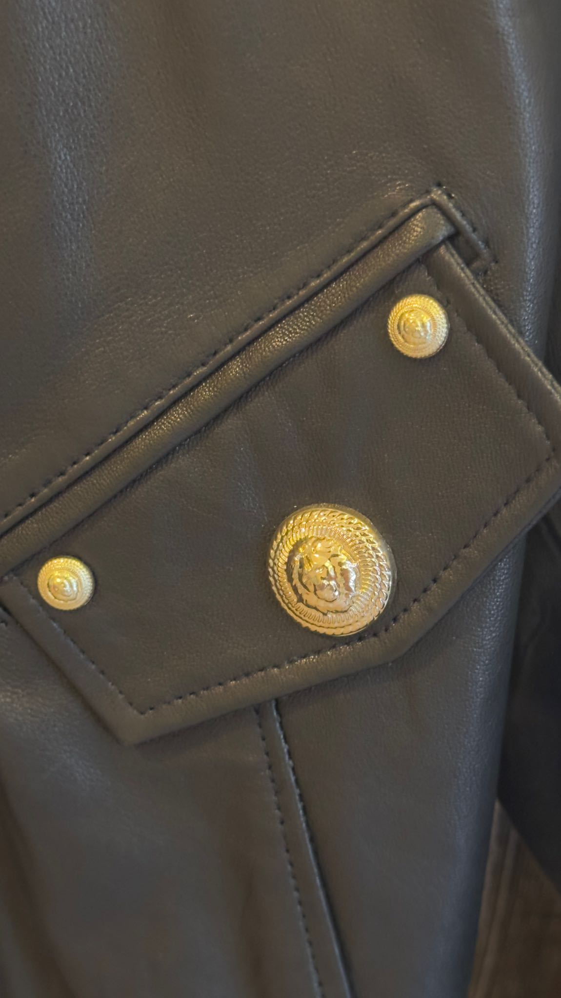 Balmain Siyah Deri Ceket — görsel 3/13