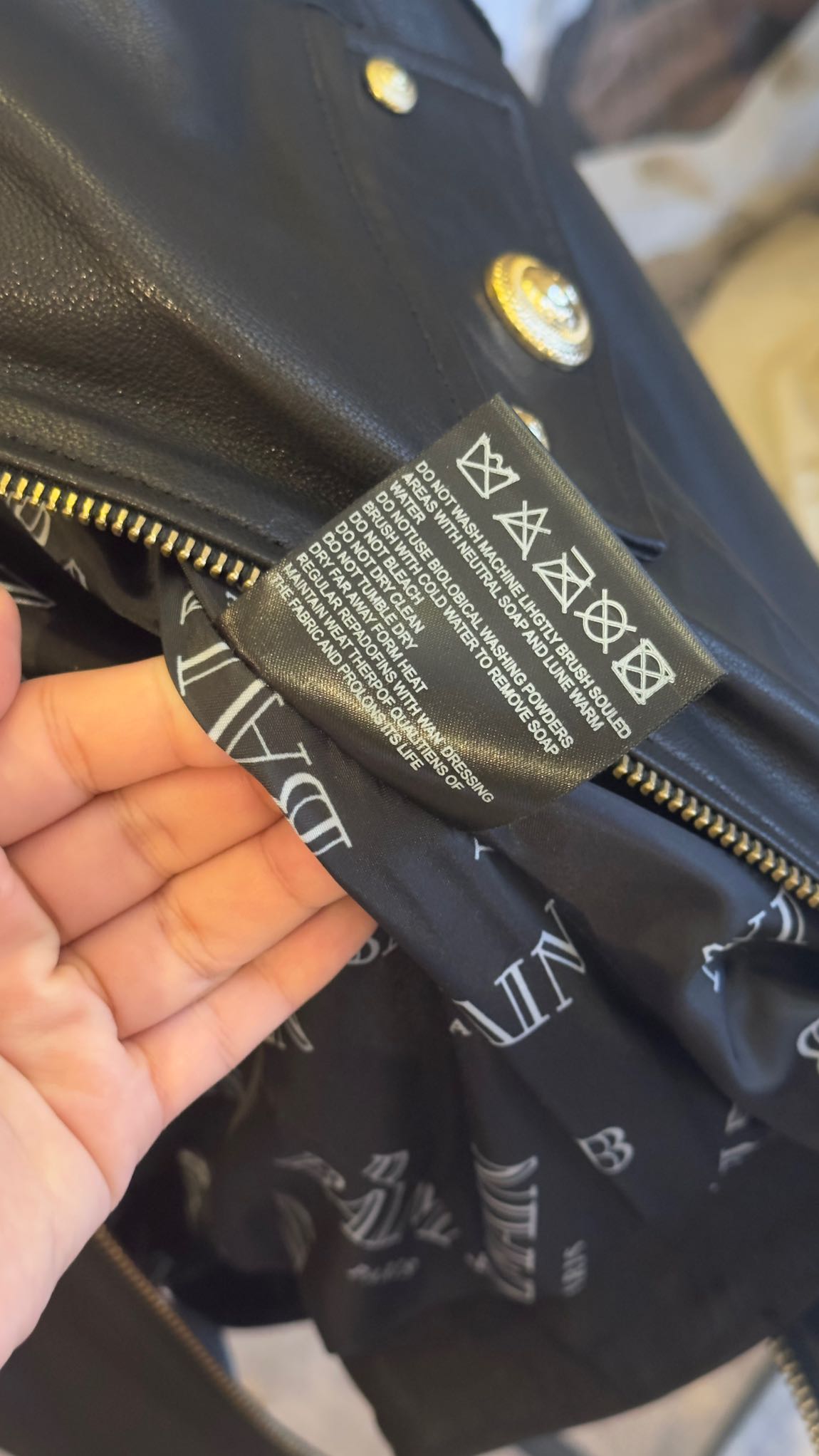 Balmain Siyah Deri Ceket — görsel 7/13