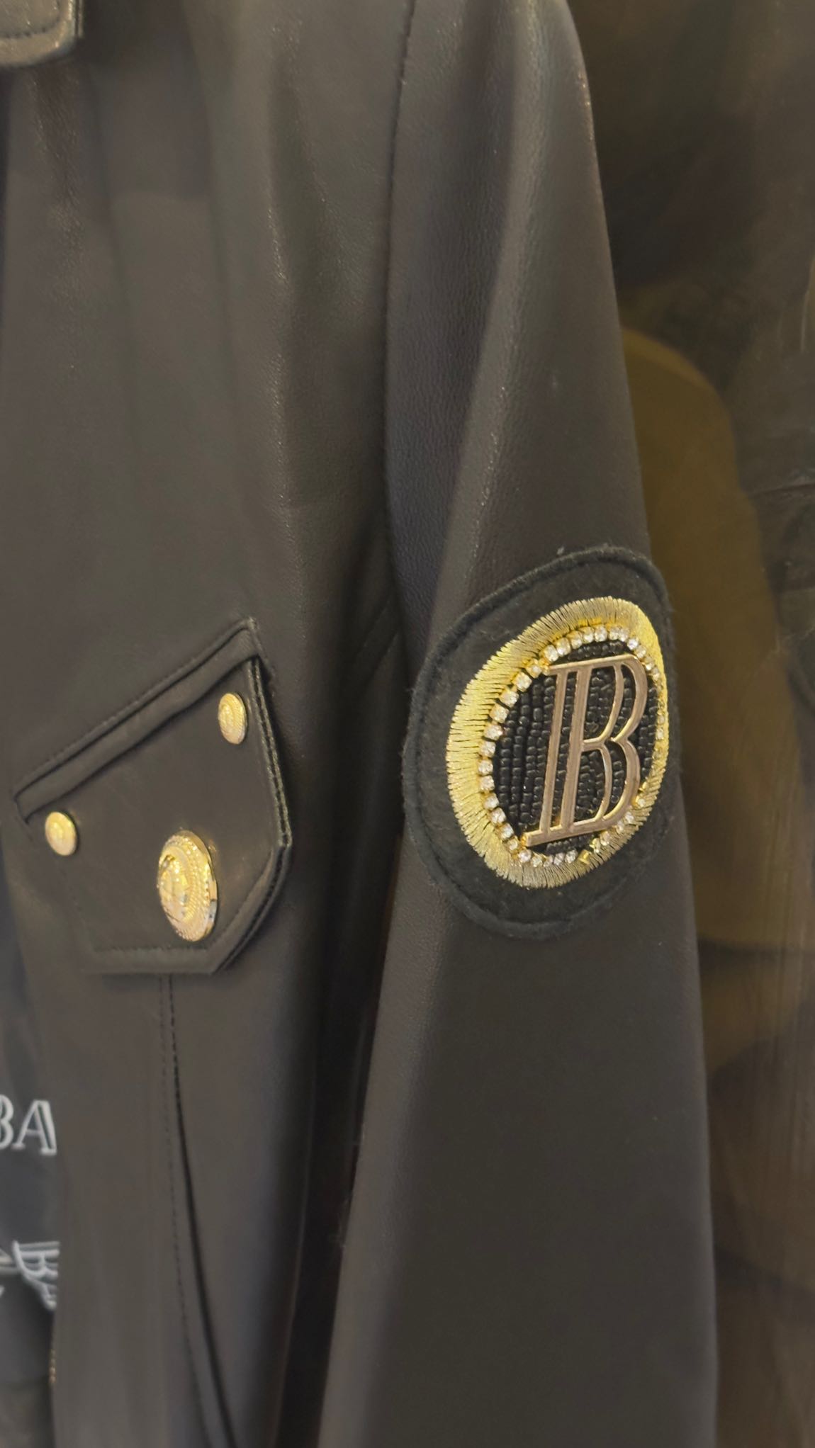 Balmain Siyah Deri Ceket — görsel 2/13