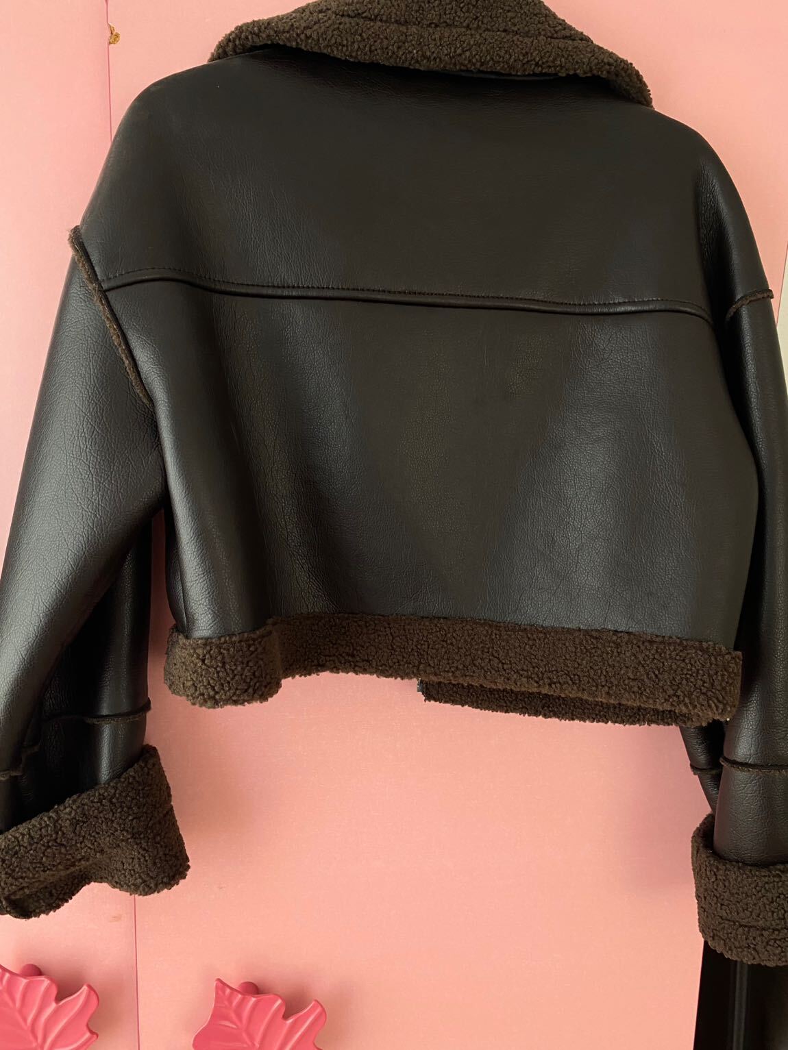 Pull & Bear Kahverengi Suni Deri Ceket — görsel 5/5