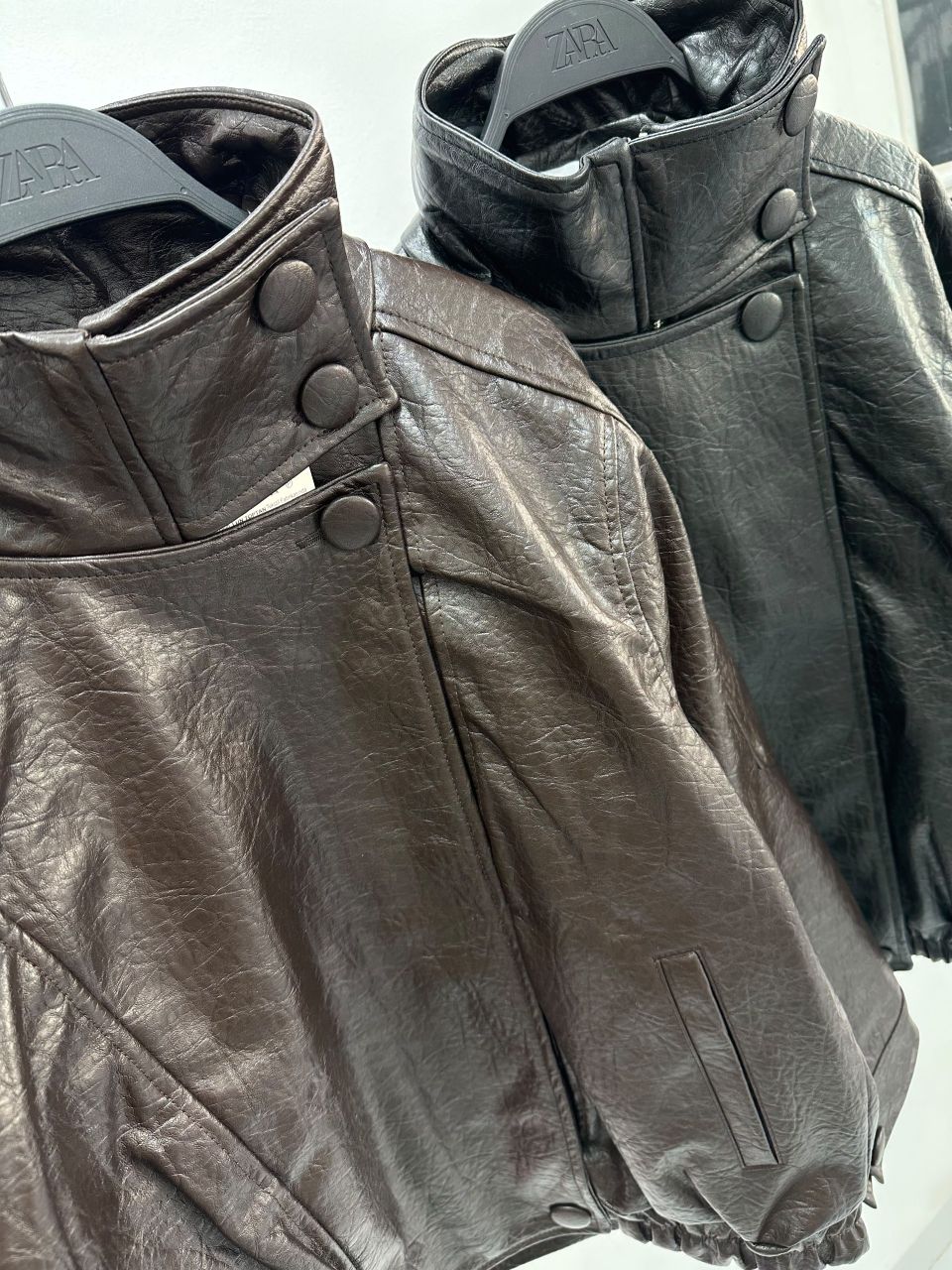 Zara Model Siyah Deri Ceket L — görsel 3/4