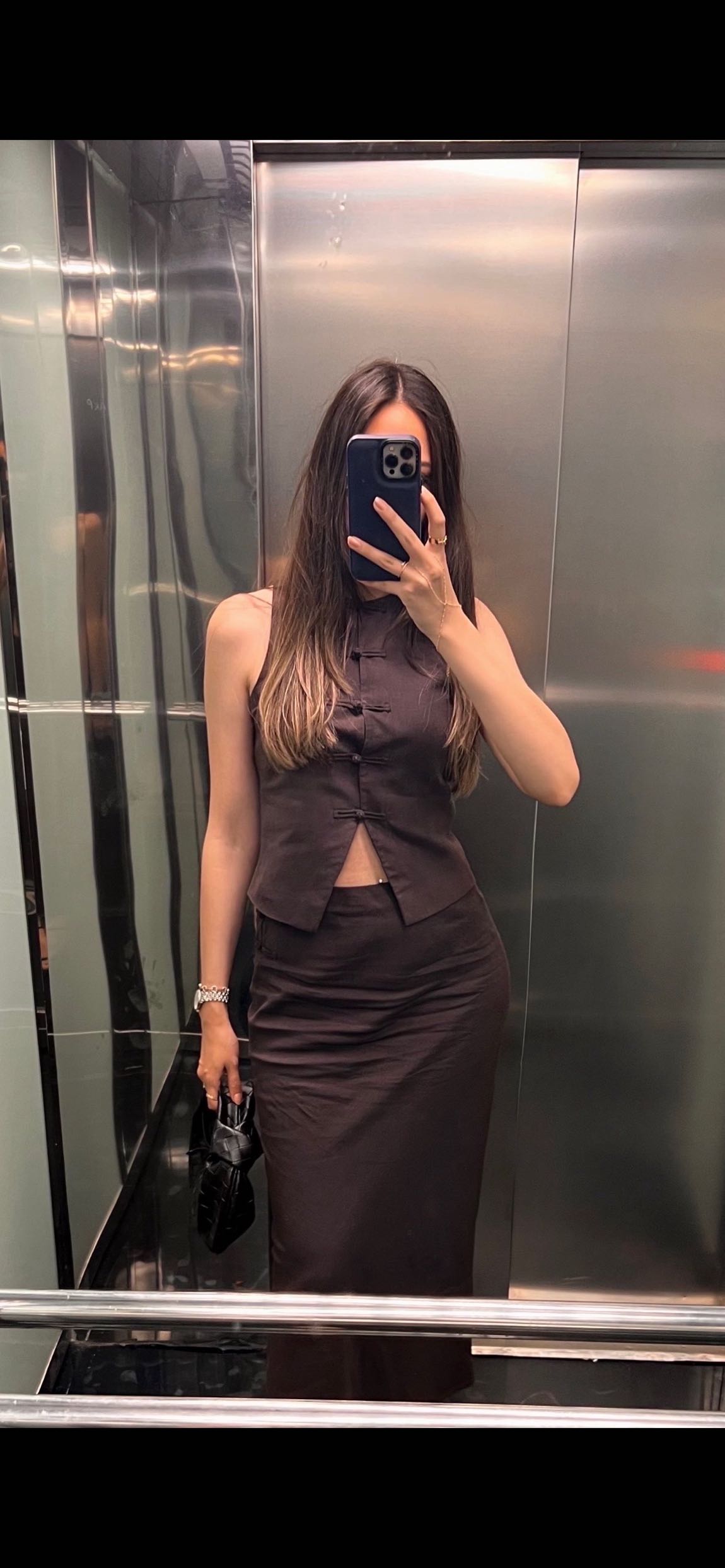 Mango Keten Karışımlı Etek Yelek Takım — görsel 3/6