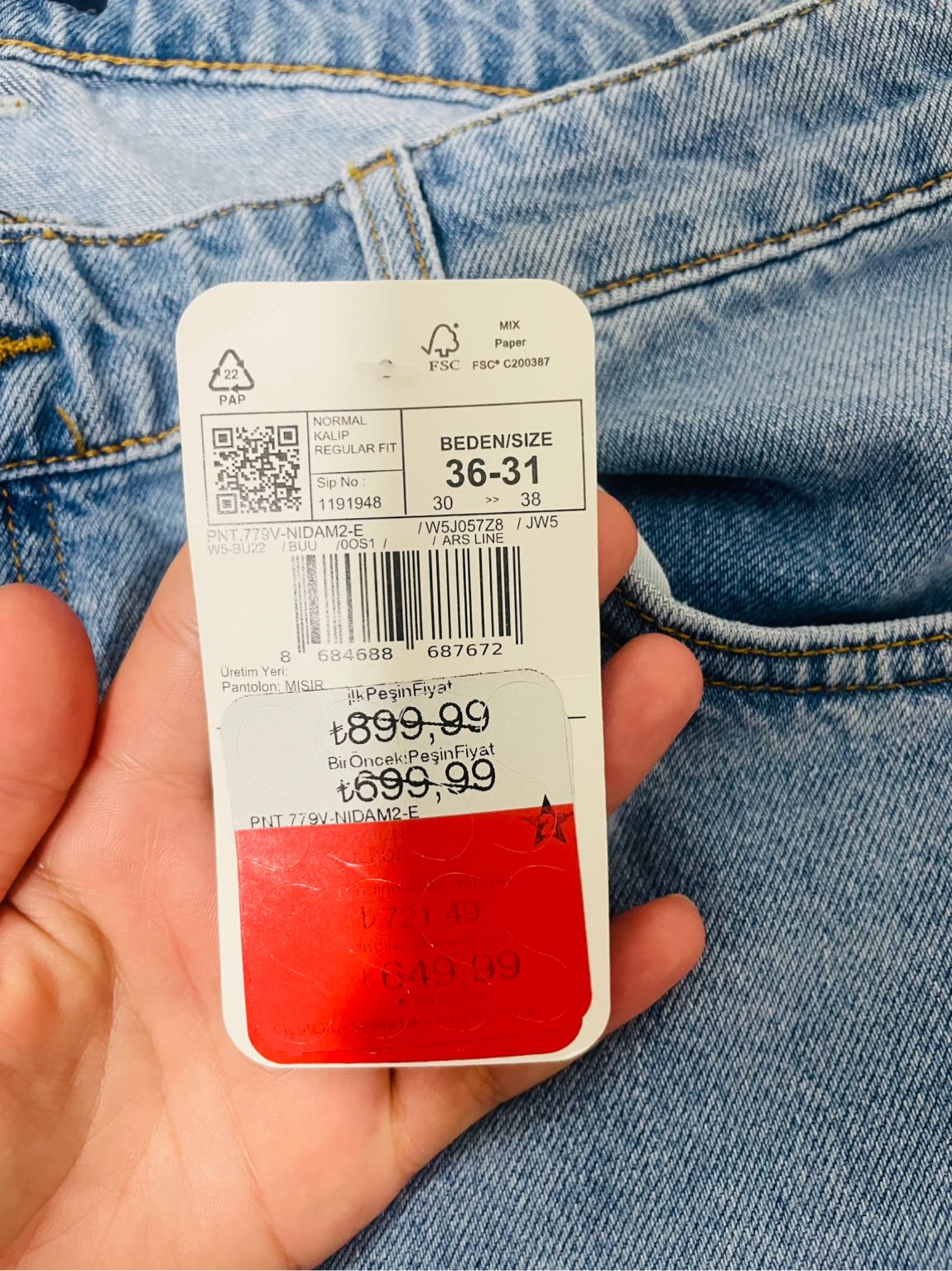 Mavi Kot Pantolon — görsel 4/6