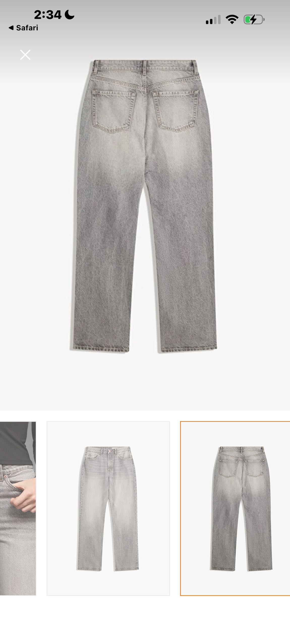 Gri Straight Leg Jean Pantolon — görsel 5/8