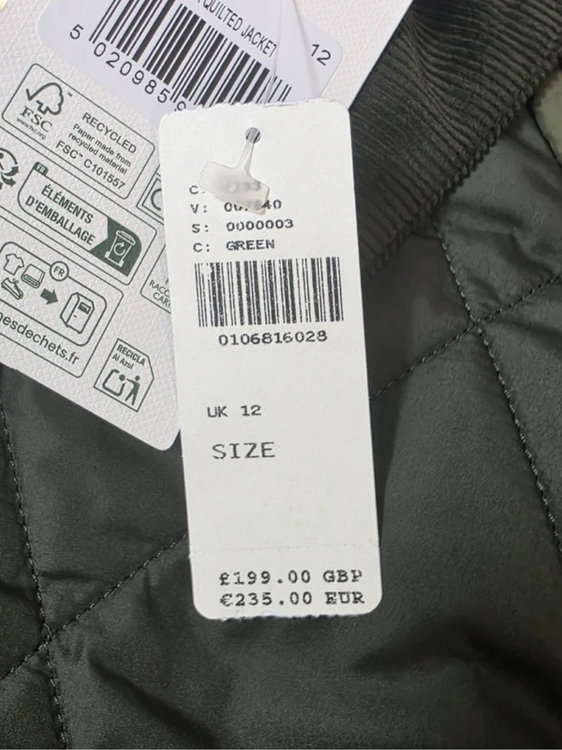 Orj Barbour Martha Quilted Haki Mont — görsel 15/16