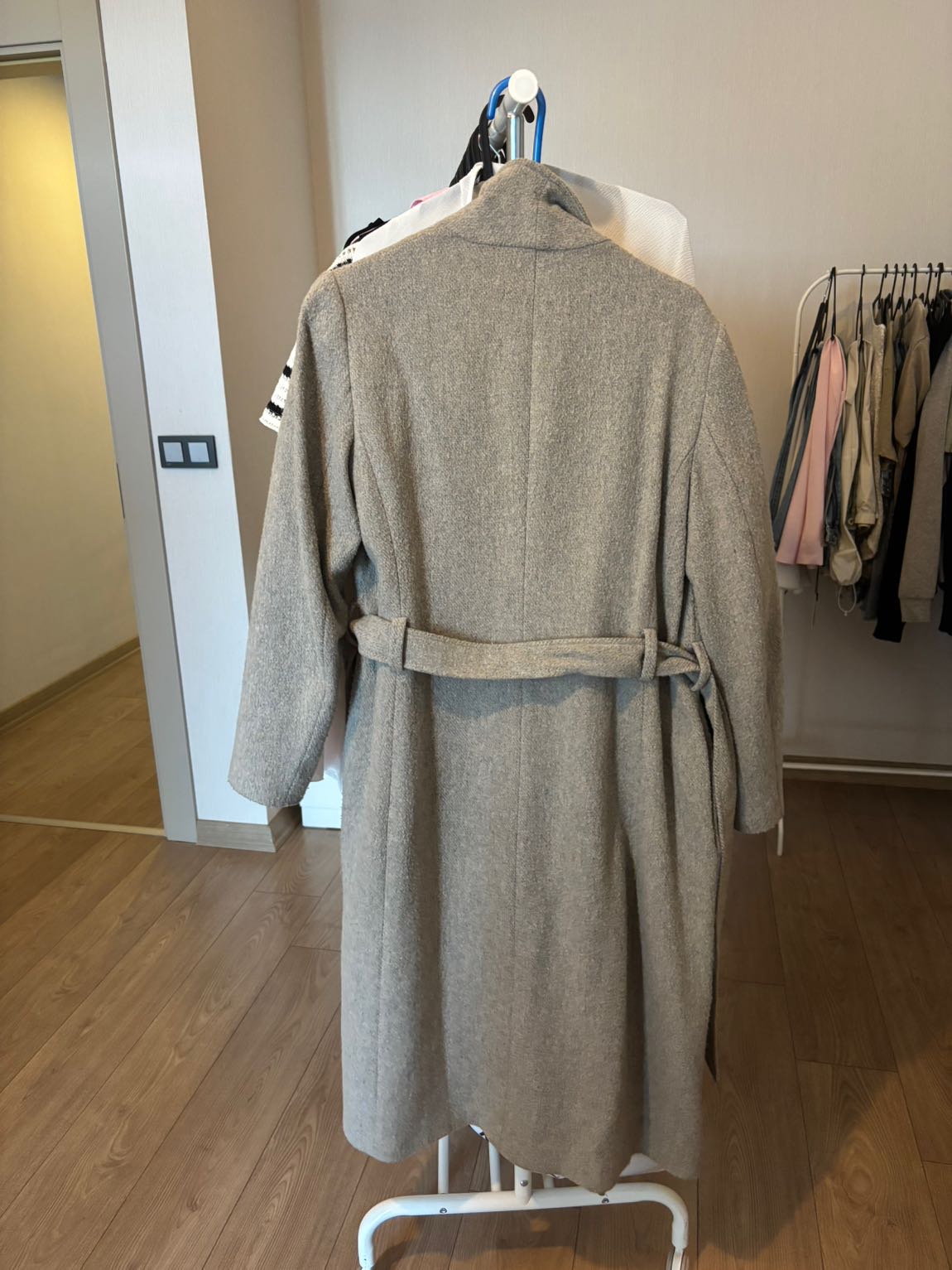 Mango Uzun Bağlamalı Kaşe Kaban — görsel 6/6